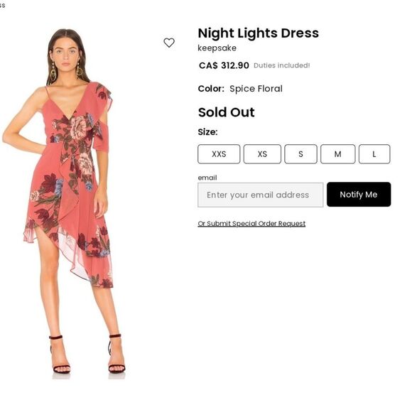 NWT Keepsake Floral Asymmetrical Chiffon Dress L - Picture 16 of 16